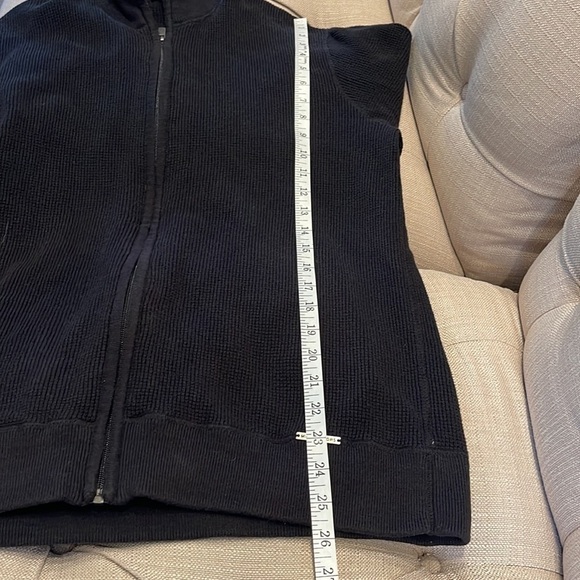 P: Michael Michael Kors Full Zip Black Cardigan waffle knit Sweater Sz L - Picture 9 of 9
